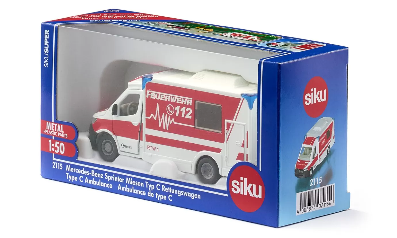 Brandweer & Redding>Siku Mercedes-Benz Sprinter Miesen Type C reddingsvoertuig